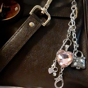 Purse charm/Keychain. Pink Heart.